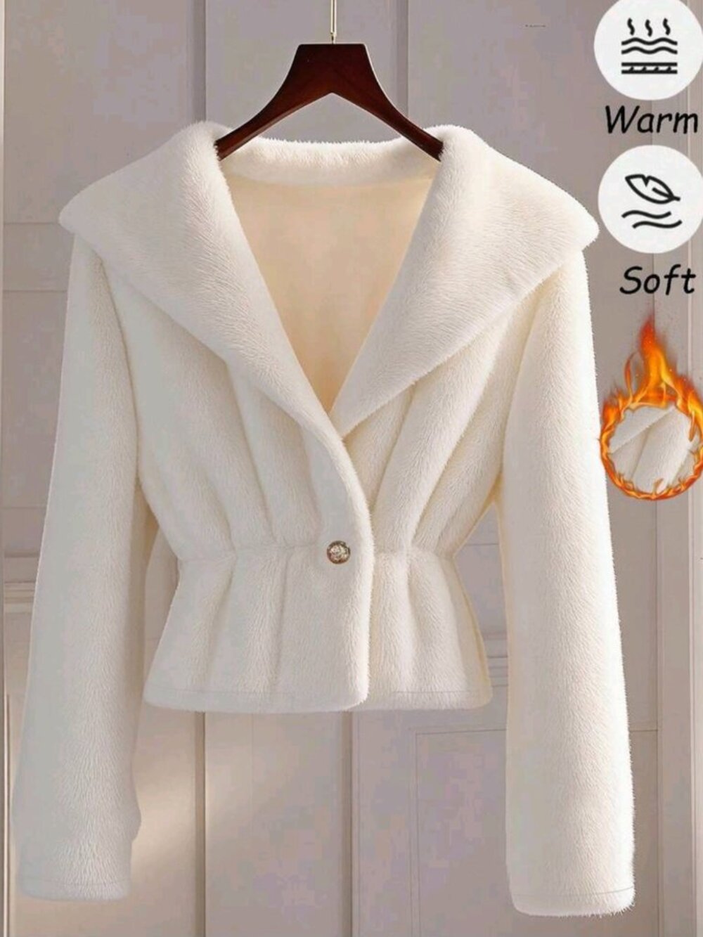 Stylish And Chic Beige Thermal Lined Coat For Women,Perfect For Autumn And Wint